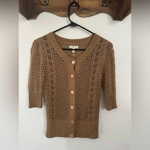 Susina Tan Knit Cardigan Sweater